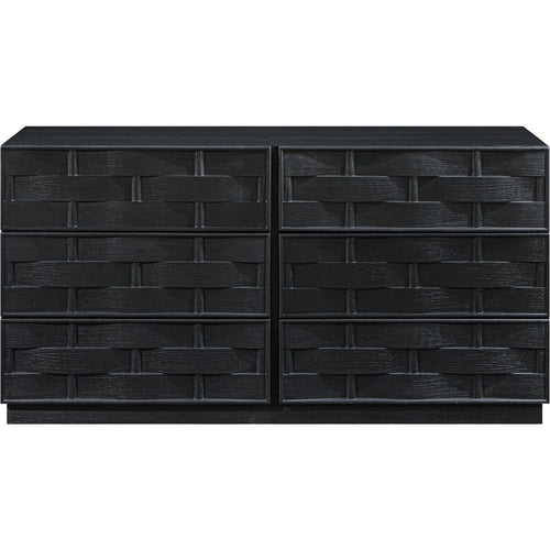 Weave Oak Veneer Dresser in Black