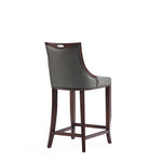 Emperor Wood Upholstered Barstool in Graphite