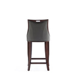 Emperor Wood Upholstered Barstool in Graphite