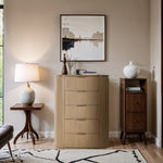Astrid Solid Wood And Oak Veneer Chest in Natural