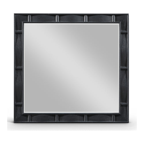Weave Oak Veneer Mirror in Black