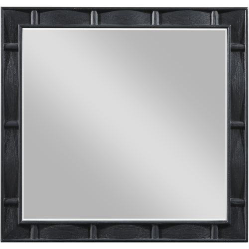 Weave Oak Veneer Mirror in Black