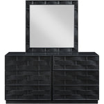Weave Oak Veneer Mirror in Black