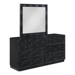 Weave Oak Veneer Mirror in Black