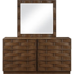 Weave Oak Veneer Mirror in Brown
