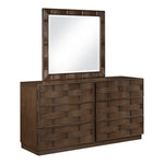 Weave Oak Veneer Mirror in Brown