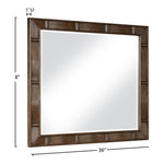 Weave Oak Veneer Mirror in Brown