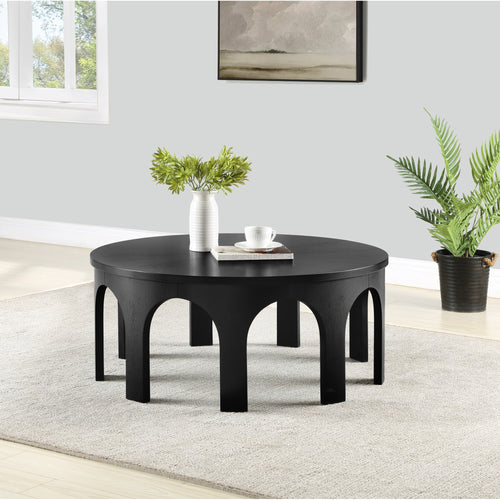 Westfield Solid Wood And Oak Veneer Coffee Table in Black
