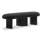 Wilshire Boucle Fabric Upholstered Bench in Black