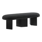 Wilshire Boucle Fabric Upholstered Bench in Black
