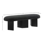 Wilshire Boucle Fabric Upholstered Bench in Black