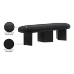 Wilshire Boucle Fabric Upholstered Bench in Black