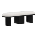 Wilshire Boucle Fabric Upholstered Bench in Cream