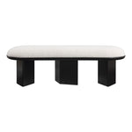 Wilshire Boucle Fabric Upholstered Bench in Cream