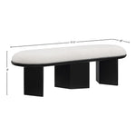 Wilshire Boucle Fabric Upholstered Bench in Cream