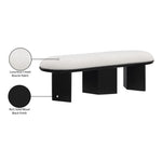 Wilshire Boucle Fabric Upholstered Bench in Cream
