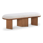 Wilshire Boucle Fabric Upholstered Bench in Cream