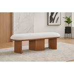 Wilshire Boucle Fabric Upholstered Bench in Cream