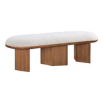 Wilshire Boucle Fabric Upholstered Bench in Cream