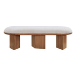 Wilshire Boucle Fabric Upholstered Bench in Cream