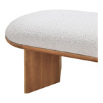 Wilshire Boucle Fabric Upholstered Bench in Cream