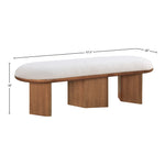 Wilshire Boucle Fabric Upholstered Bench in Cream