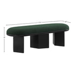 Wilshire Boucle Fabric Upholstered Bench in Green