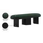 Wilshire Boucle Fabric Upholstered Bench in Green
