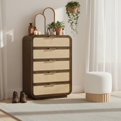 Windsor Solid Wood Chest in Brown