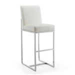 Element Metal Upholstered Barstool in Pearl White
