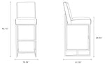 Element Metal Upholstered Barstool in Pearl White
