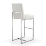 Element Metal Upholstered Barstool in Pearl White