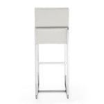 Element Metal Upholstered Barstool in Pearl White