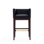 Kingsley Wood Upholstered Barstool in Black