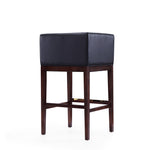 Kingsley Wood Upholstered Barstool in Black