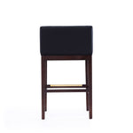 Kingsley Wood Upholstered Barstool in Black
