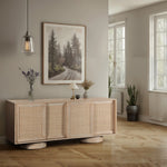 Windsor Solid Wood And Cane Sideboard / Buffet in Natural