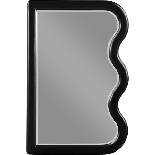 Winnie Poplar Wood Frame Mirror in Black