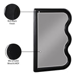 Winnie Poplar Wood Frame Mirror in Black