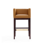 Kingsley Wood Upholstered Barstool in Camel