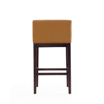 Kingsley Wood Upholstered Barstool in Camel