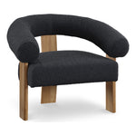 Winston Boucle Fabric Upholstered Accent Chair in Black