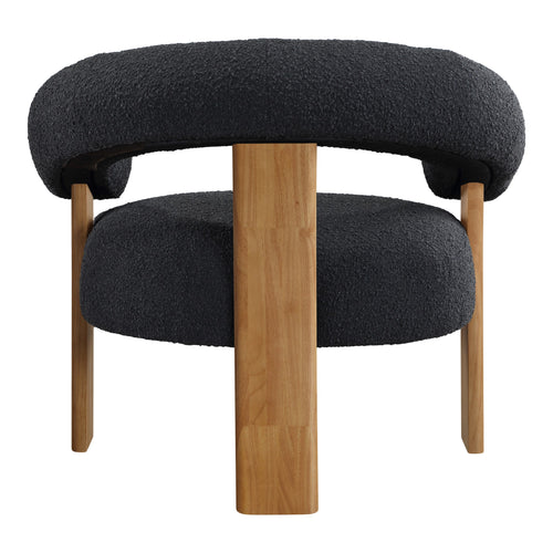 Winston Boucle Fabric Upholstered Accent Chair in Black