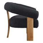 Winston Boucle Fabric Upholstered Accent Chair in Black