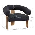 Winston Boucle Fabric Upholstered Accent Chair in Black