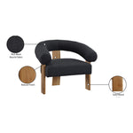 Winston Boucle Fabric Upholstered Accent Chair in Black