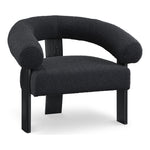 Winston Boucle Fabric Upholstered Accent Chair in Black