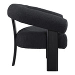 Winston Boucle Fabric Upholstered Accent Chair in Black