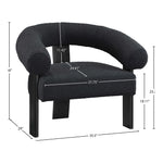 Winston Boucle Fabric Upholstered Accent Chair in Black