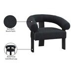 Winston Boucle Fabric Upholstered Accent Chair in Black